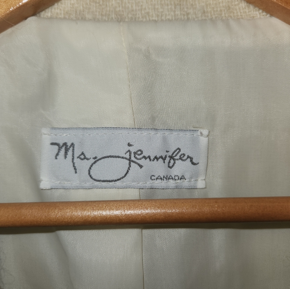 Ms. Jennifer Canada Women's Cream Blazer Size 14 - Picture 2 of 6